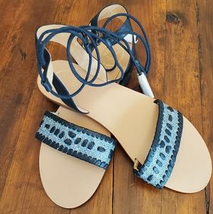 JACK ROGGERS TATE RAFIA FLAT DRESS SANDALS